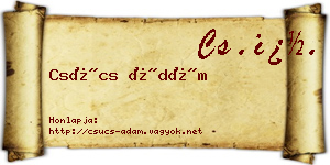 Csúcs Ádám névjegykártya