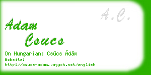 adam csucs business card